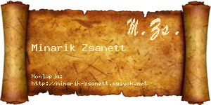 Minarik Zsanett névjegykártya